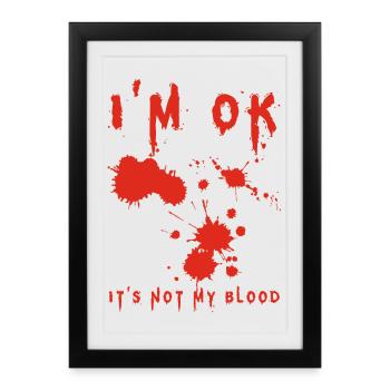 je vais bien (anglais) - Affiche encadrée (27 × 37 cm) - noir - Devant