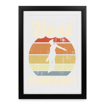 Vintage Trampoline Jumping - Framed poster (27 × 37 cm) - black - Front