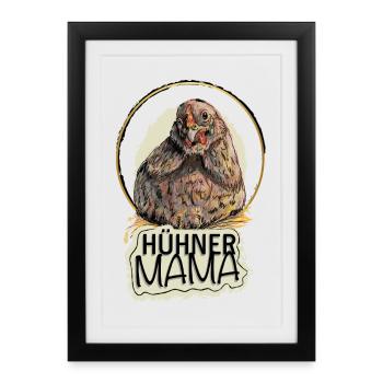 La maman des poules - Affiche encadrée (27 × 37 cm) - noir - Devant