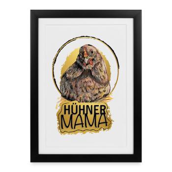 Poulets Maman - Affiche encadrée (27 × 37 cm) - noir - Devant