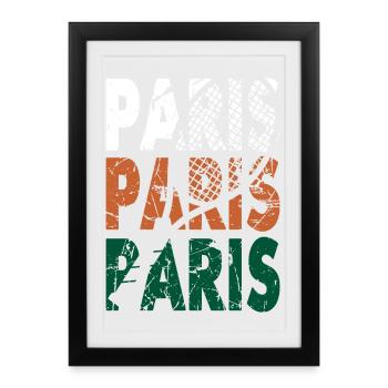 Tennis Shirt Paris Tournament Design Pullover Hoodie - Framed poster (27 × 37 cm) - black - Front