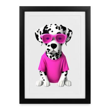 Dalmatians in Pink - Framed poster (27 × 37 cm) - black - Front