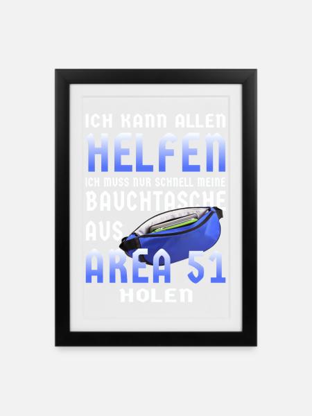 Meine Bauchtasche - Gerahmtes Poster (27 × 37 cm) - Schwarz