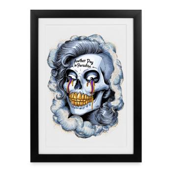 Another Day in Paradise - Skeletal Skull - Framed poster (27 × 37 cm) - black - Front