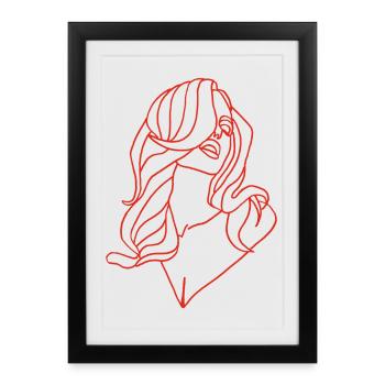 Portrait of a woman in red - Framed poster (27 × 37 cm) - black - Front