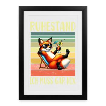 Retired fox for pensioners - Framed poster (27 × 37 cm) - black - Front