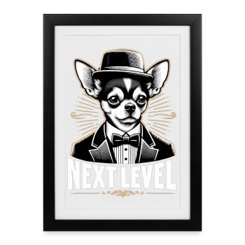 Chihuahua Next Level Costume Tuxedo Chien Cadeau - Affiche encadrée (27 × 37 cm) - noir - Devant