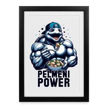 Pelmeni Power Turtle Gift - Framed poster (27 × 37 cm) - black - Front