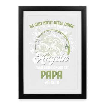 Angler Papa ist das Beste - Gerahmtes Poster (27 × 37 cm) - Schwarz - Vorne