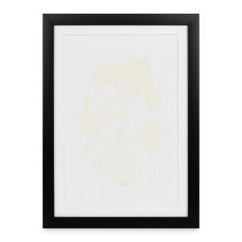 Skull Skeleton Skull & Painting - Framed poster (27 × 37 cm) - black - Front