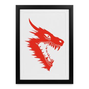 Red Dragon Attack - Framed poster (27 × 37 cm) - black - Front