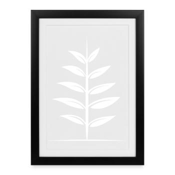 Nature Leaf Simple Extérieur Simple Lignes d’arbres - Affiche encadrée (27 × 37 cm) - noir - Devant