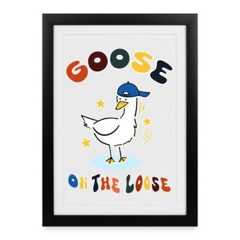 goose on the loose - Framed poster (27 × 37 cm) - black - Front