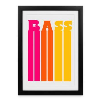 Choir Bass Voice Retro Stripes - Framed poster (27 × 37 cm) - black - Front