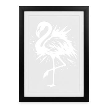 Elegant Flamingo Silhouette - Framed poster (27 × 37 cm) - black - Front