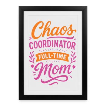 Maman active - Le vie d'une mère de famille - Affiche encadrée (27 × 37 cm) - noir - Devant