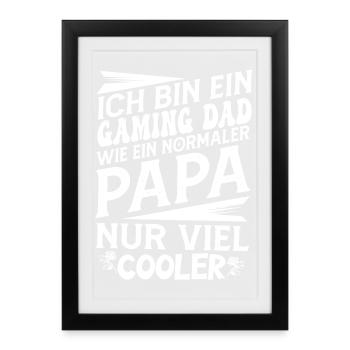 Papa joueur dicton - Affiche encadrée (27 × 37 cm) - noir - Devant