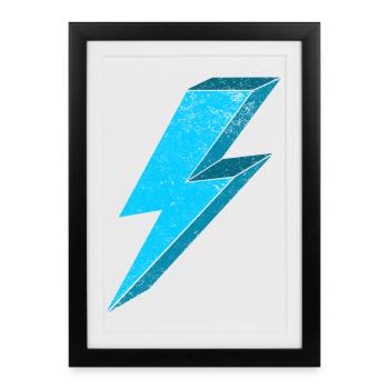 Conception d'éclairage électrique 3D - Affiche encadrée (27 × 37 cm) - noir - Devant