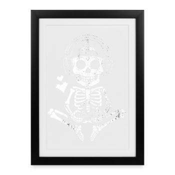 Skull DJ with Headphones Design - Framed poster (27 × 37 cm) - black - Front