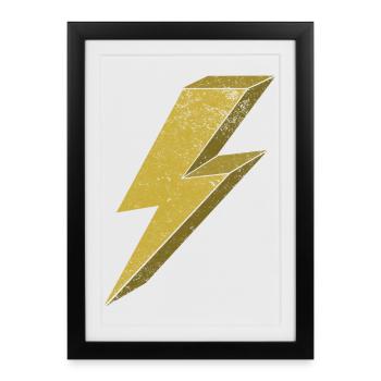 Dynamic Flash in Gold 3D - Framed poster (27 × 37 cm) - black - Front