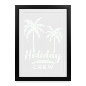 Conception de palmiers pour l'équipe de vacances - Affiche encadrée (27 × 37 cm) - noir - Devant