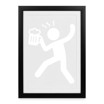 Drinking Symbol Beer - Framed poster (27 × 37 cm) - black - Front