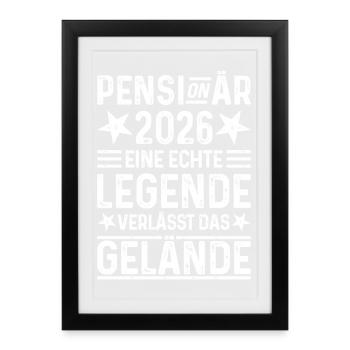 Retraité 2026 : Une véritable légende quitte le site - Affiche encadrée (27 × 37 cm) - noir - Devant