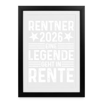 Retraités 2026 - Une légende prend sa retraite - Affiche encadrée (27 × 37 cm) - noir - Devant
