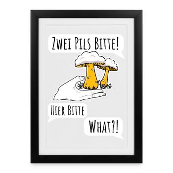 Ordering beer is not easy! Pilsner or mushroom? - Framed poster (27 × 37 cm) - black - Front