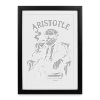 Aristotle Smoking Philosopher Portrait - Framed poster (27 × 37 cm) - black - Front