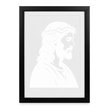 Jesus Christ Silhouette - Framed poster (27 × 37 cm) - black - Front