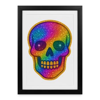 Rainbow Skull Glitter for Halloween - Framed poster (27 × 37 cm) - black - Front