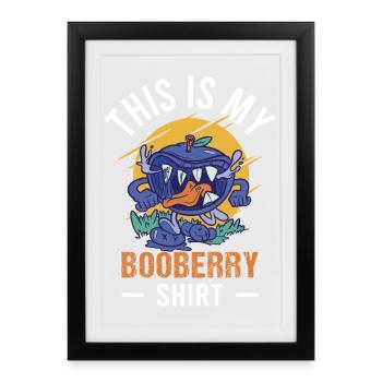 Blueberry Funny Fruit Fruit Blueberry Vintage - Framed poster (27 × 37 cm) - black - Front