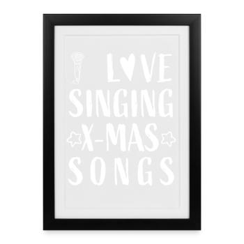 Micro - J’adore chanter Noël - Affiche encadrée (27 × 37 cm) - noir - Devant