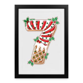 Christmas 7 Popsicle Mistletoe - Framed poster (27 × 37 cm) - black - Front