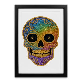 Rainbow Skull Design - Framed poster (27 × 37 cm) - black - Front