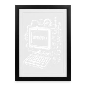 Steampunk Computer Gearwork - Framed poster (27 × 37 cm) - black - Front