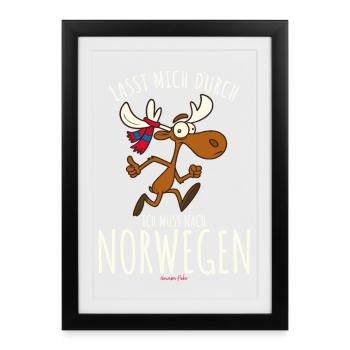 Let me through, I have to go to Norway - Framed poster (27 × 37 cm) - black - Front