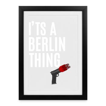 Berlin Thing Réveillon du Nouvel An - Affiche encadrée (27 × 37 cm) - noir - Devant