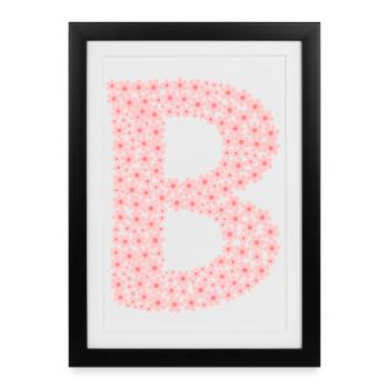 Blossom Monogram "B" - Framed poster (27 × 37 cm) - black - Front