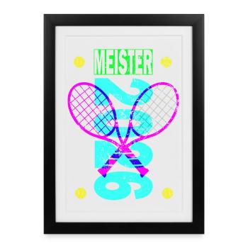 Champion de Kreisliga de tennis 2026 - Affiche encadrée (27 × 37 cm) - noir - Devant