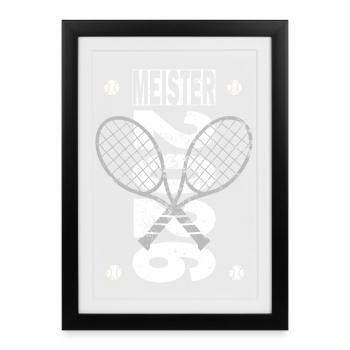 Bezirksliga Tennis Meister 2026 - Gerahmtes Poster (27 × 37 cm) - Schwarz - Vorne