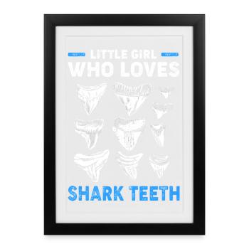 Sharks Shark Tooth Teeth Shark Teeth - Framed poster (27 × 37 cm) - black - Front