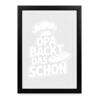 Grand-père le fait bien au four - Affiche encadrée (27 × 37 cm) - noir - Devant