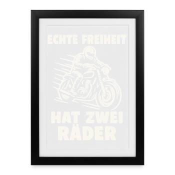 Real freedom has two wheels - Framed poster (27 × 37 cm) - black - Front