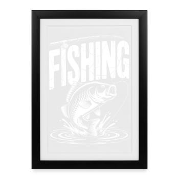 Fishing for carp - Framed poster (27 × 37 cm) - black - Front