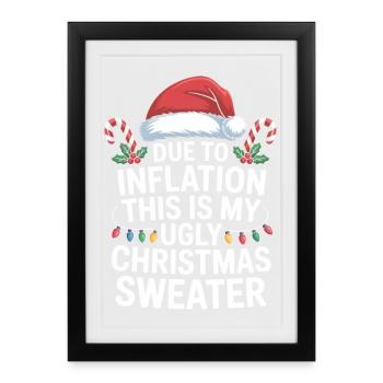 T-shirt de laide inflation de Noël - Affiche encadrée (27 × 37 cm) - noir - Devant