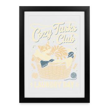 Cuddly kitten in the laundry basket - Framed poster (27 × 37 cm) - black - Front
