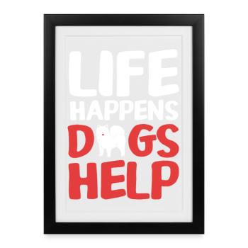 Thérapeute en thérapie canine Éducateur canin - Affiche encadrée (27 × 37 cm) - noir - Devant