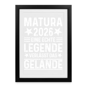 Matura 2026 Une légende quitte le site - Affiche encadrée (27 × 37 cm) - noir - Devant